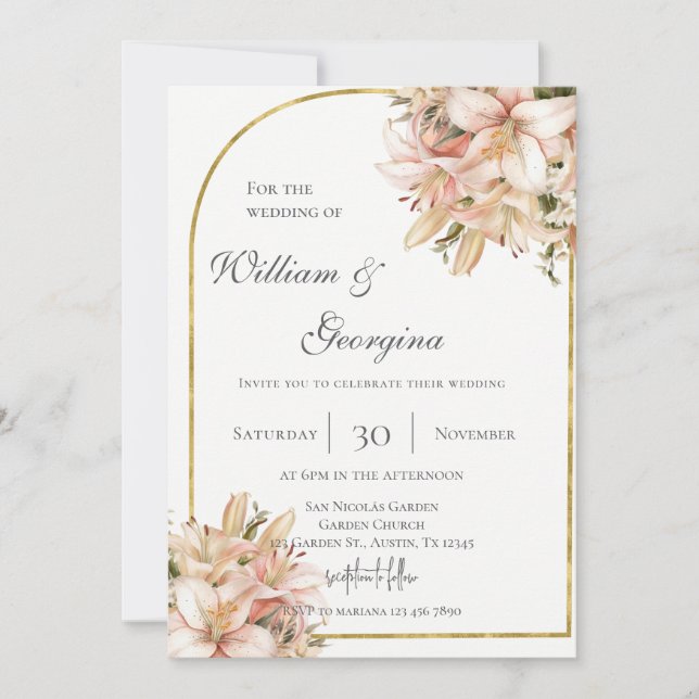 Convites Casamento floral boho (Frente)