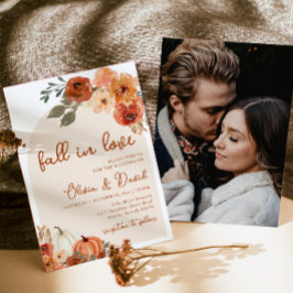 Convites Casamento Floral Boho Abóbora Outono Amor