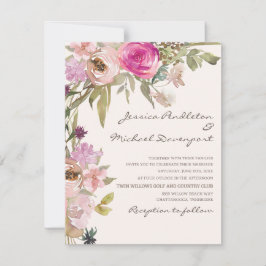Convites Casamento Floral Boho Blush Rosa Lavanda