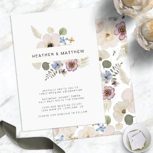 Convites Casamento Floral Boho Chic Moderno