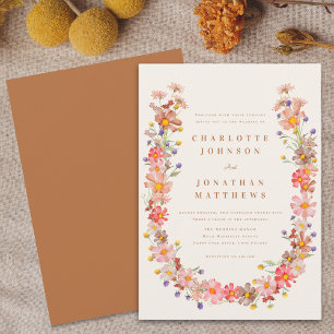 Convites Casamento Floral Boho de Outono