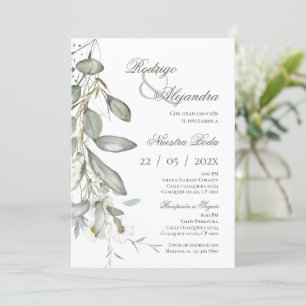 Convites Casamento Floral Boho Espanhol