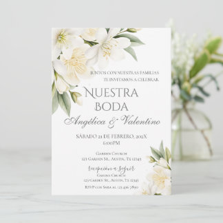Convites Casamento Floral Boho Espanhol