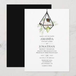 Convites Casamento Floral Boho Geométrico em Terrário