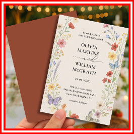 Convites Casamento Floral Boho Laranja Queimada Terracota