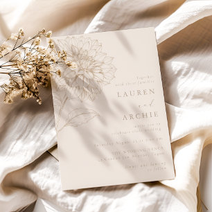 Convites Casamento Floral Boho Marfim Vintage