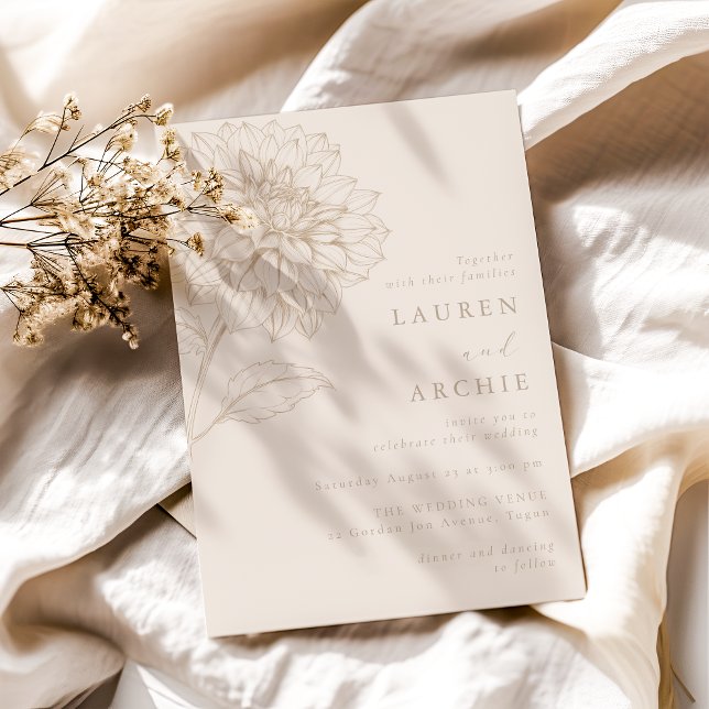 Convites Casamento Floral Boho Marfim Vintage (Criador carregado)
