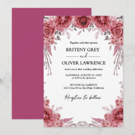 Convites Casamento Floral Boho Neutro Rústico