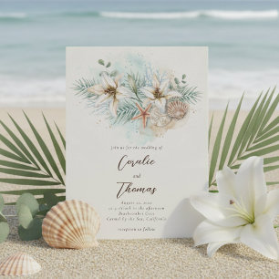 Convites Casamento Floral Boho Praia Tropical