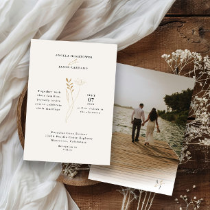 Convites Casamento Floral Boho Simples Moderno 