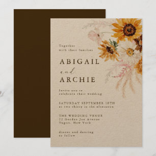 Convites Casamento Floral Boho Sunshine
