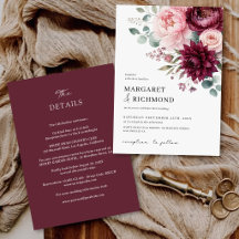 Casamento Floral Borgonha e Bege Tudo em Um