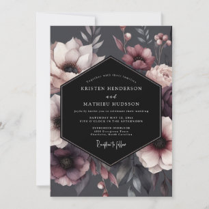 Convites Casamento Floral Borgonha Temperamental