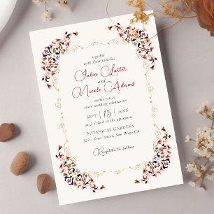 Convites Casamento Floral Botânico Artístico de Luxo Paisle