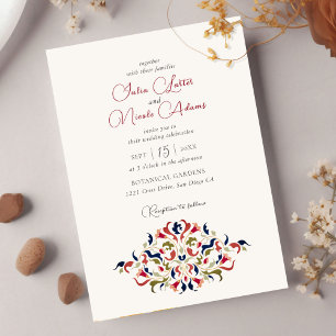 Convites Casamento Floral Botânico Artístico de Luxo Paisle
