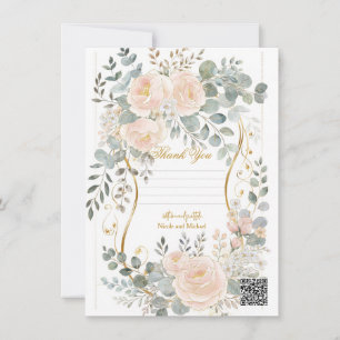 Convites Casamento Floral Botânico Blush Peony & Eucalyptus
