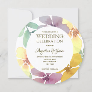 Convites Casamento Floral Botânico Boho Roxo