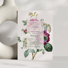 Convites Casamento floral botânico branco-esbranquiçado