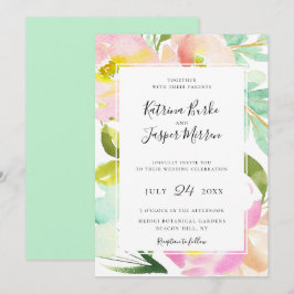 Convites Casamento Floral Botânico Da Casa Da Alça-Pincel