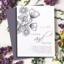 Casamento Floral Botânico de Lavanda Minimalista