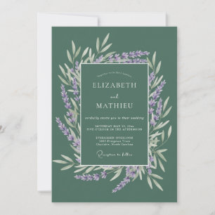 Convites Casamento Floral Botânico de Lavanda Salvia