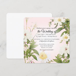 Convites Casamento Floral Botânico de Rosa Branca
