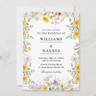Convites Casamento Floral Botânico Elegante com Verdura
