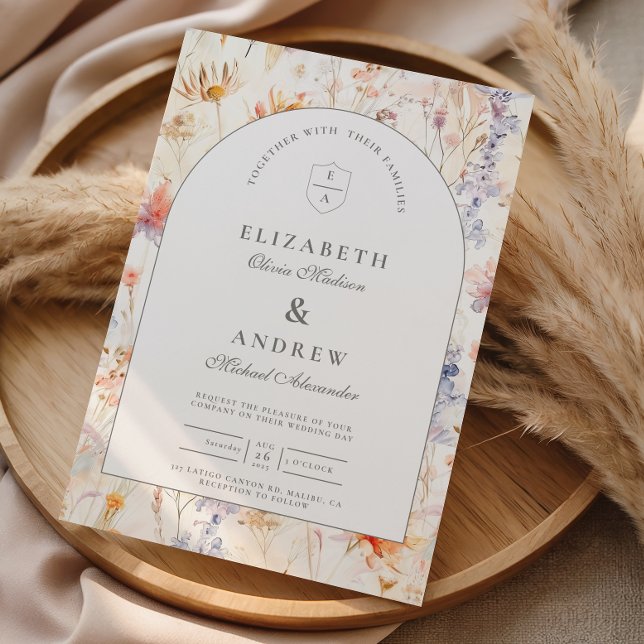 Convites Casamento Floral Botânico Moderno (Criador carregado)