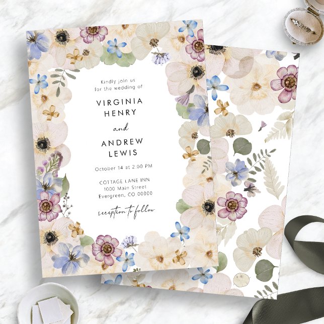Convites Casamento Floral Botânico Moderno (Modern Botanical Floral Wedding Invitation by Painted Paperie
)