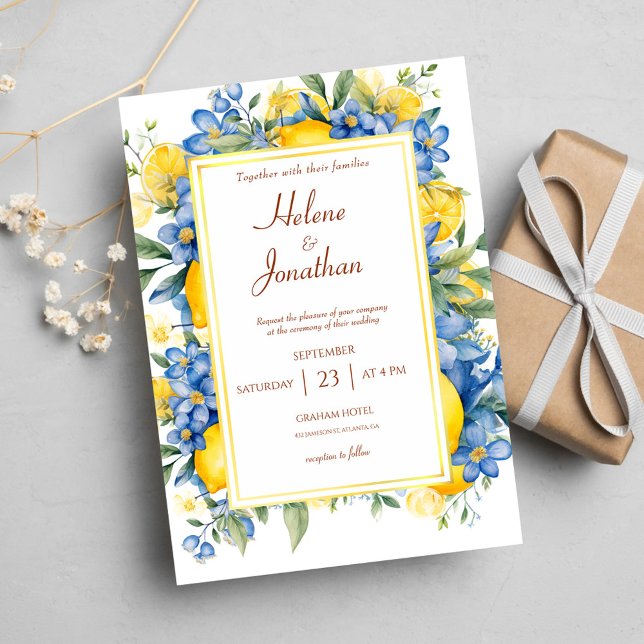 Convites Casamento Floral Botânico Moderno Elegante (Elegant Modern Botanical Floral Wedding Invitation)