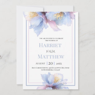 Convites Casamento Floral Botânico Pastel Artístico
