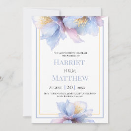 Convites Casamento Floral Botânico Pastel Artístico