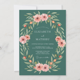 Convites Casamento Floral Botânico Turquesa
