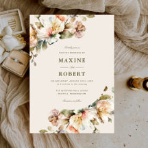 Casamento Floral Botânico Vintage Elegante Econômi