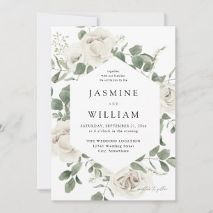 Convites Casamento Floral Branca 2