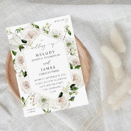 Convites Casamento Floral Branco