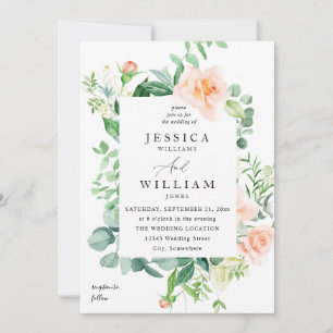 Convites Casamento Floral Branco 2b