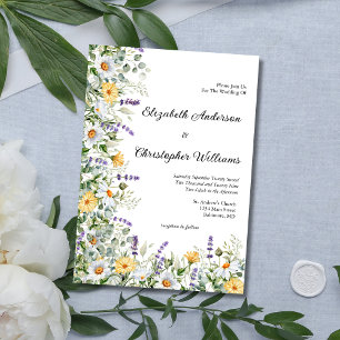 Convites Casamento Floral Branco Amarelo Lavanda Eucalipto