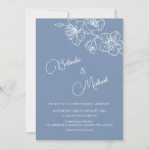 Casamento Floral Branco Azul Profundo Empoeirado