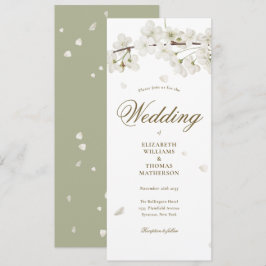 Convites Casamento Floral Branco com Letra Dourada