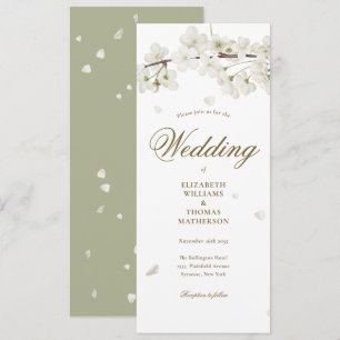 Convites Casamento Floral Branco com Letreiro Dourado
