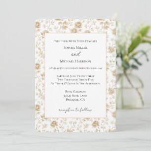 Convites Casamento Floral Branco Creme Bonito