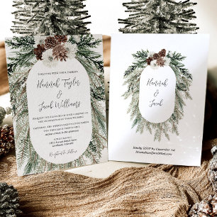 Convites Casamento Floral Branco da Pine de inverno com RSV