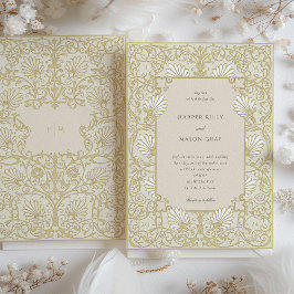 Convites Casamento Floral Branco de Champanhe de Elegante