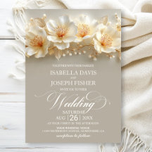 Casamento Floral Branco e Dourado