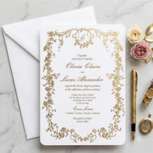 Casamento Floral Branco e Dourado Elegante Real