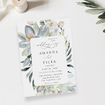 Convites Casamento Floral Branco e Mint Greenery<br><div class="desc">Encontrem seus convidados para o casamento com sua Mint Greenery & White Floral Wedding.</div>