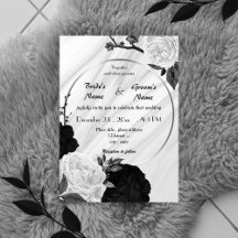 casamento floral branco e preto