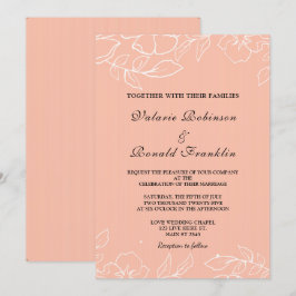 Convites Casamento Floral Branco Elegante Moderno