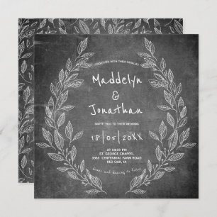 Convites Casamento Floral Branco-Preto-Russo